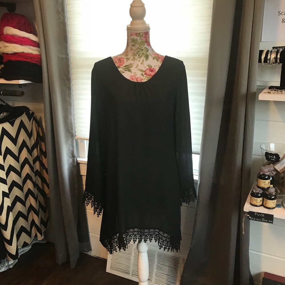 Black with lace edges